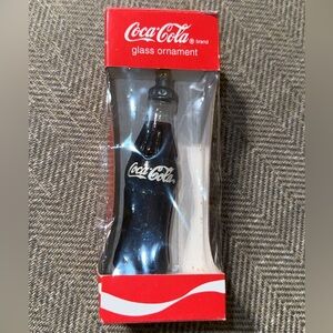 Vintage 1997 Coca Cola Glass Ornament - Red and Black Coke Bottle Kurt Adler